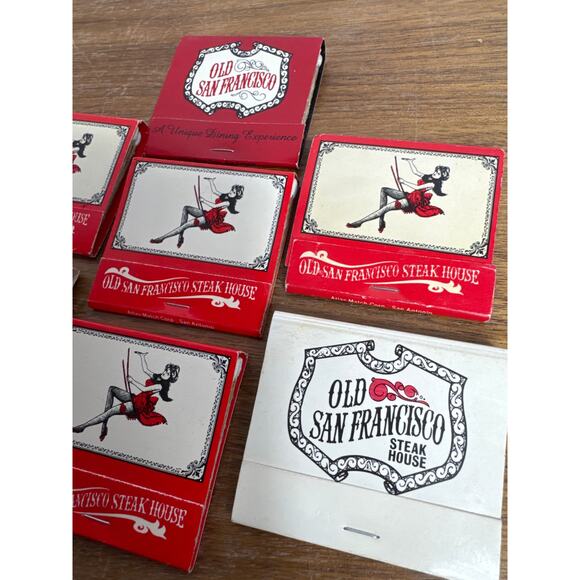 Old San Francisco Steak House Texas Restaurant Matchbook Lot Unstruck 1980s TX - Picture 6 of 10